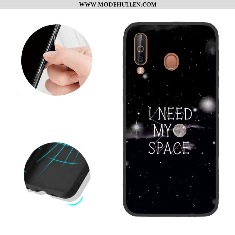 Hülle Samsung Galaxy A40s Muster Sterne Case Schwarz Handy