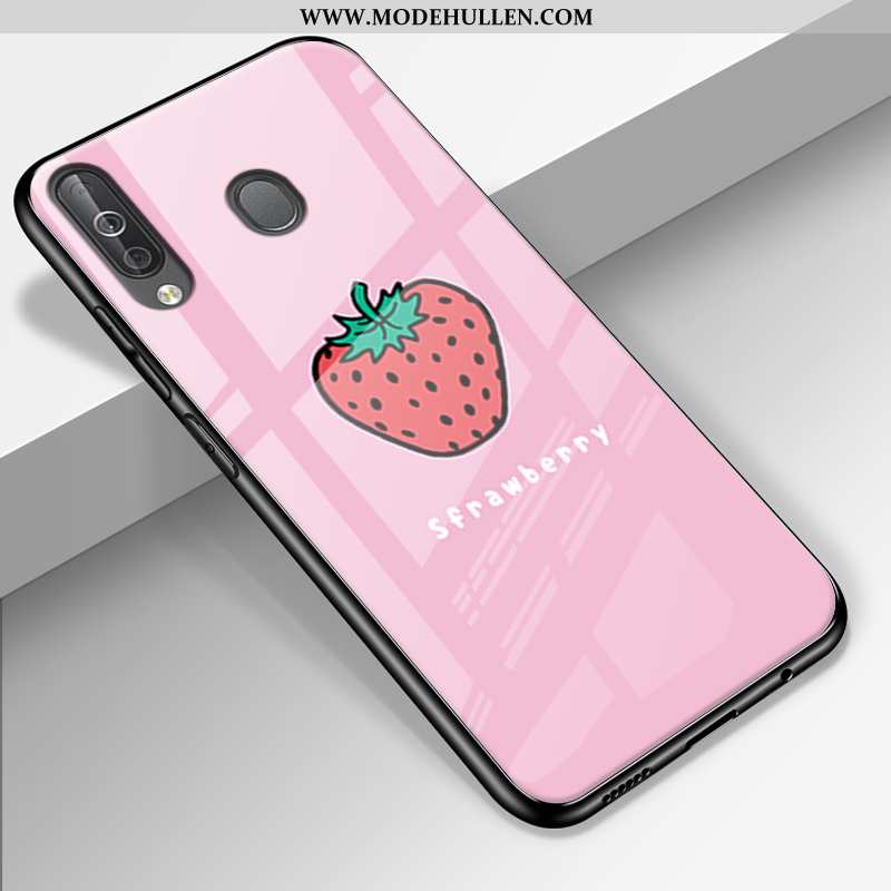 Hülle Samsung Galaxy A40s Schutz Glas Trend Sterne Handy Anti-sturz Rosa