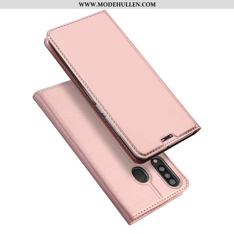 Hülle Samsung Galaxy A40s Schutz Lederhülle Sterne Handy Super Clamshell Dünne Gold