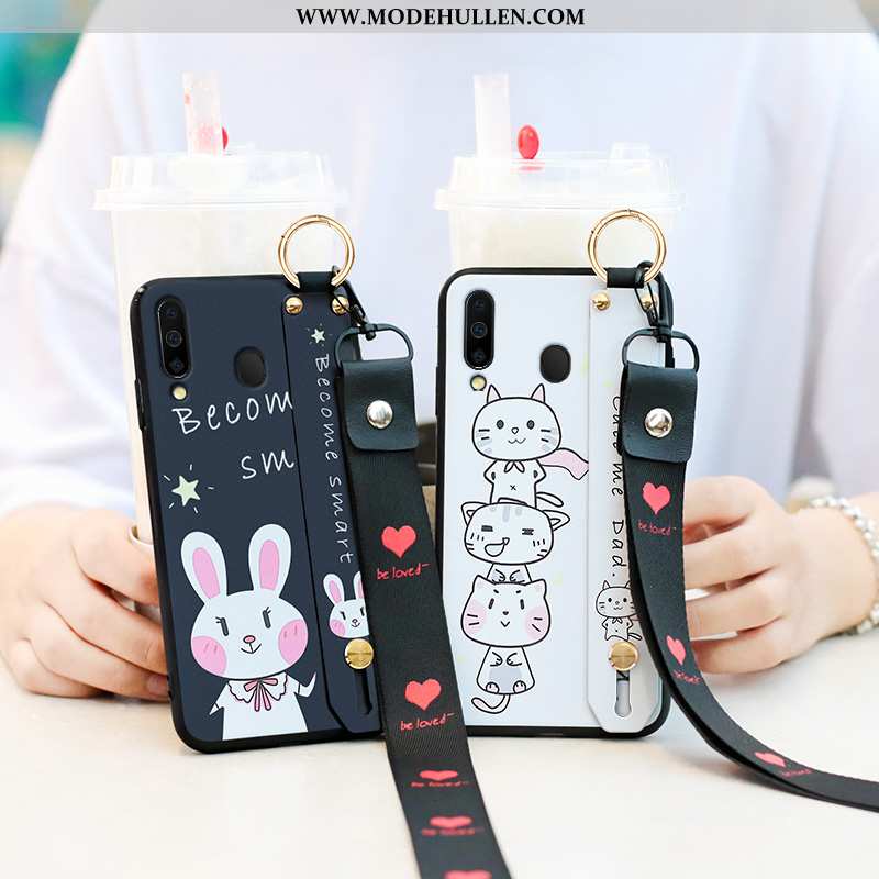 Hülle Samsung Galaxy A40s Silikon Schutz Karikatur Weiche Case Leichtgewicht Schwarz