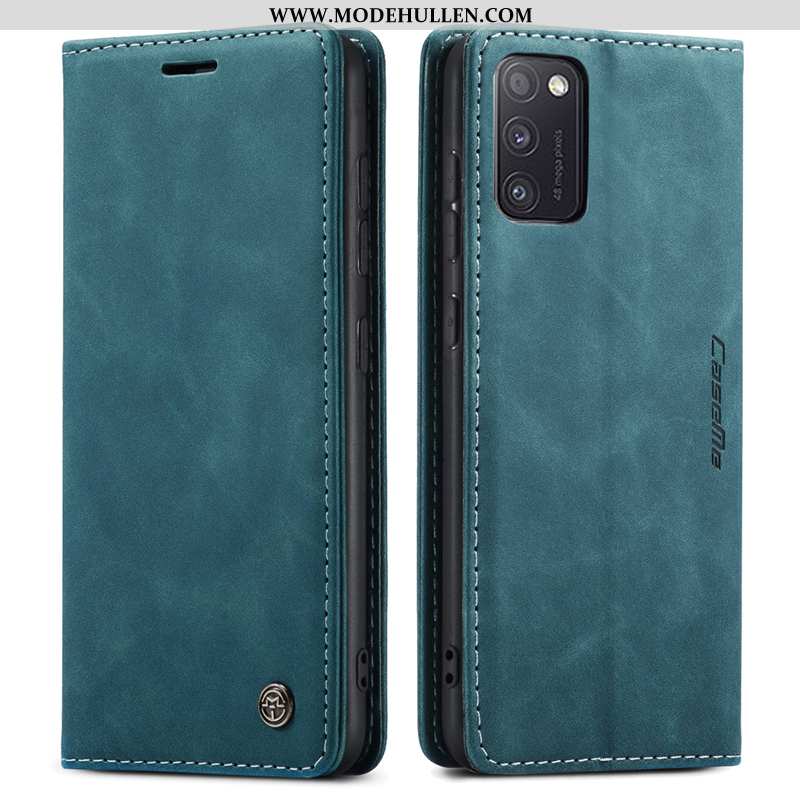 Hülle Samsung Galaxy A41 Lederhülle Leder Schutz Case Handy Anti-sturz Silikon Schwarz