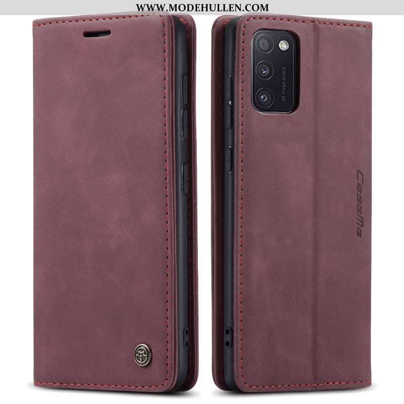 Hülle Samsung Galaxy A41 Lederhülle Leder Schutz Case Handy Anti-sturz Silikon Schwarz