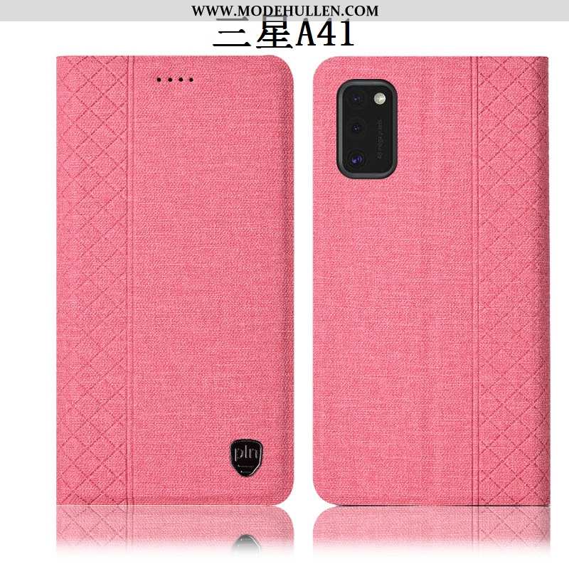 Hülle Samsung Galaxy A41 Schutz Baumwolle Und Leinen Rosa Folio Alles Inklusive Case Sterne