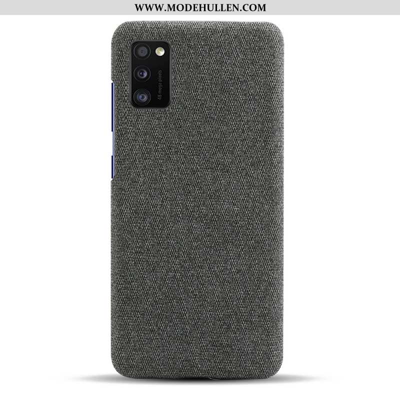 Hülle Samsung Galaxy A41 Schutz Dünne Sterne Case Grau Stoff