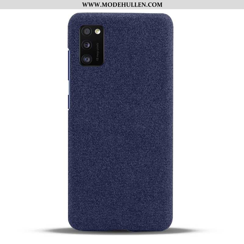 Hülle Samsung Galaxy A41 Schutz Dünne Sterne Case Grau Stoff