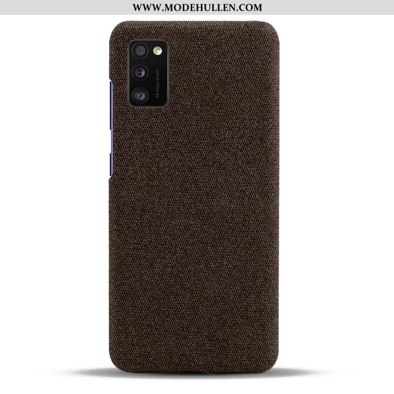Hülle Samsung Galaxy A41 Schutz Dünne Sterne Case Grau Stoff