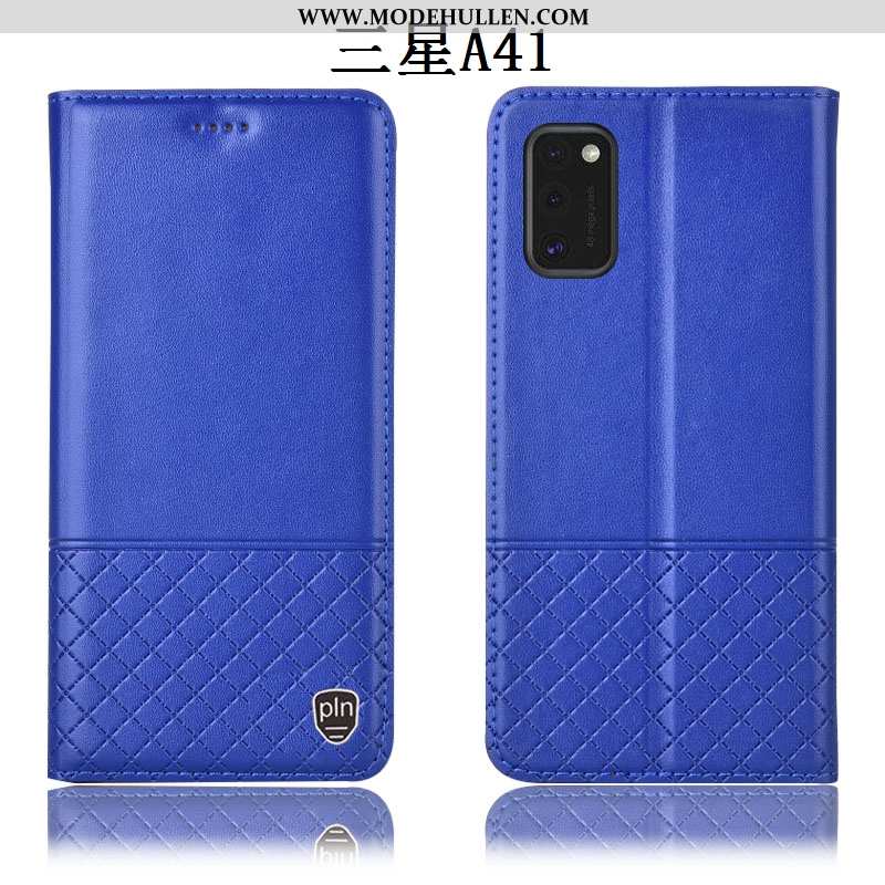 Hülle Samsung Galaxy A41 Schutz Lederhülle Case Handy Rot Anti-sturz Rote