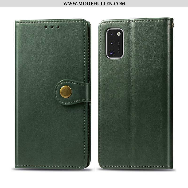 Hülle Samsung Galaxy A41 Schutz Lederhülle Handy Leder Einfach Case Braun Rote