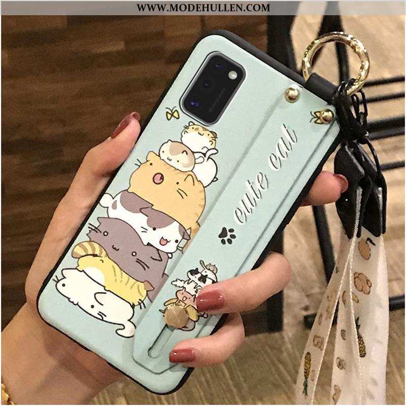 Hülle Samsung Galaxy A41 Trend Weiche Case Schutz Schwarz Hängende Verzierungen Sterne