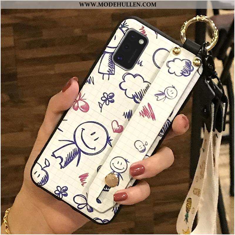 Hülle Samsung Galaxy A41 Trend Weiche Case Schutz Schwarz Hängende Verzierungen Sterne