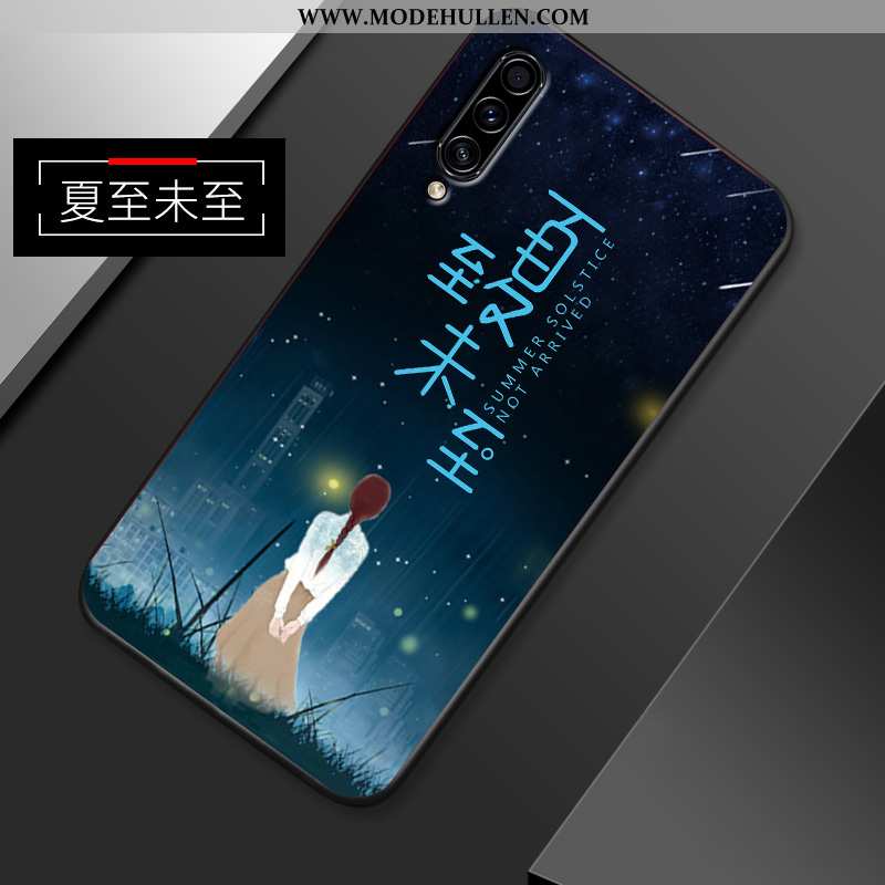 Hülle Samsung Galaxy A50 Dünne Silikon Weiche Schutz Case Anti-sturz Handy Dunkelblau