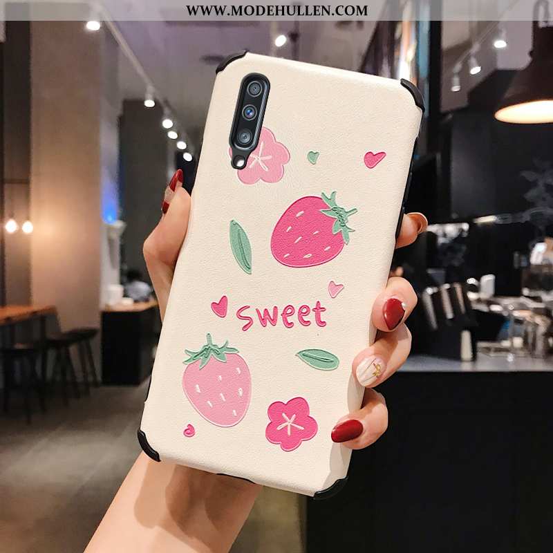 Hülle Samsung Galaxy A50 Prägung Trend Netto Rot Neu Handy Case Weiche Rosa