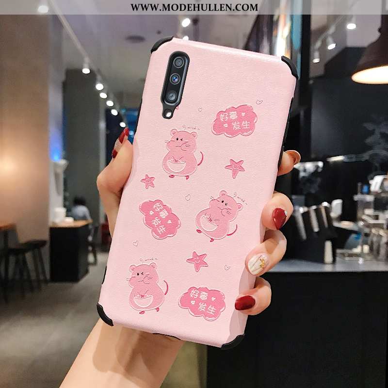 Hülle Samsung Galaxy A50 Prägung Trend Netto Rot Neu Handy Case Weiche Rosa