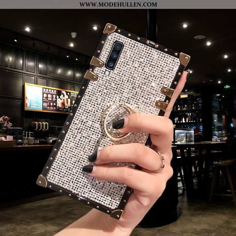 Hülle Samsung Galaxy A50 Retro Trend Case Pulver Sterne Mode Silber