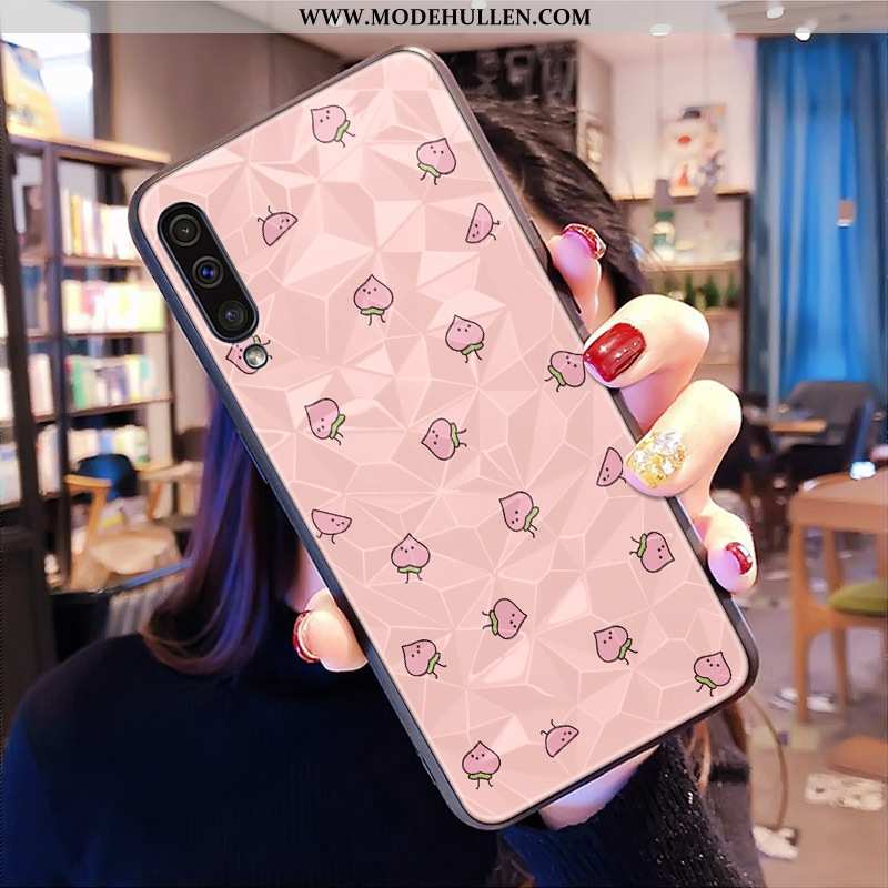 Hülle Samsung Galaxy A50 Schutz Karikatur Diamantform Case Handy Sterne Rosa