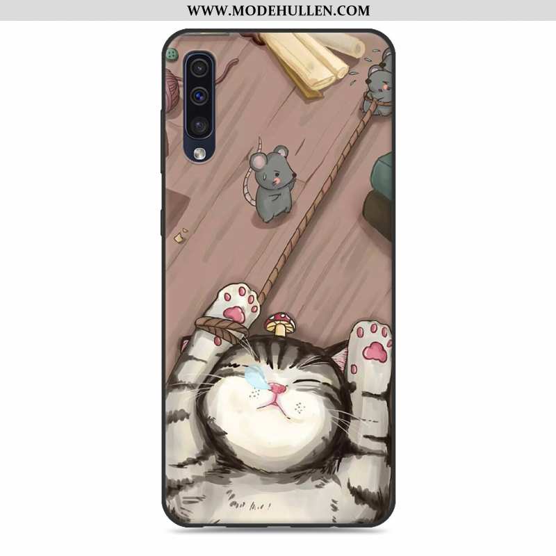 Hülle Samsung Galaxy A50 Schutz Persönlichkeit Nette Handy Karikatur Case Kreativ Grau