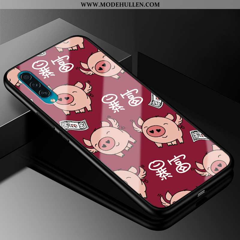 Hülle Samsung Galaxy A50 Silikon Schutz Karikatur Anti-sturz Handy Einfassung Sterne Rote