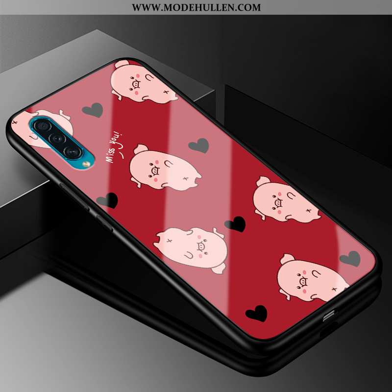 Hülle Samsung Galaxy A50 Silikon Schutz Karikatur Anti-sturz Handy Einfassung Sterne Rote