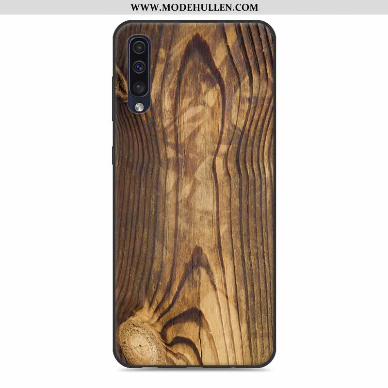 Hülle Samsung Galaxy A50 Trend Silikon Case Aus Holz Anti-sturz Persönlichkeit Schutz Handy Grau