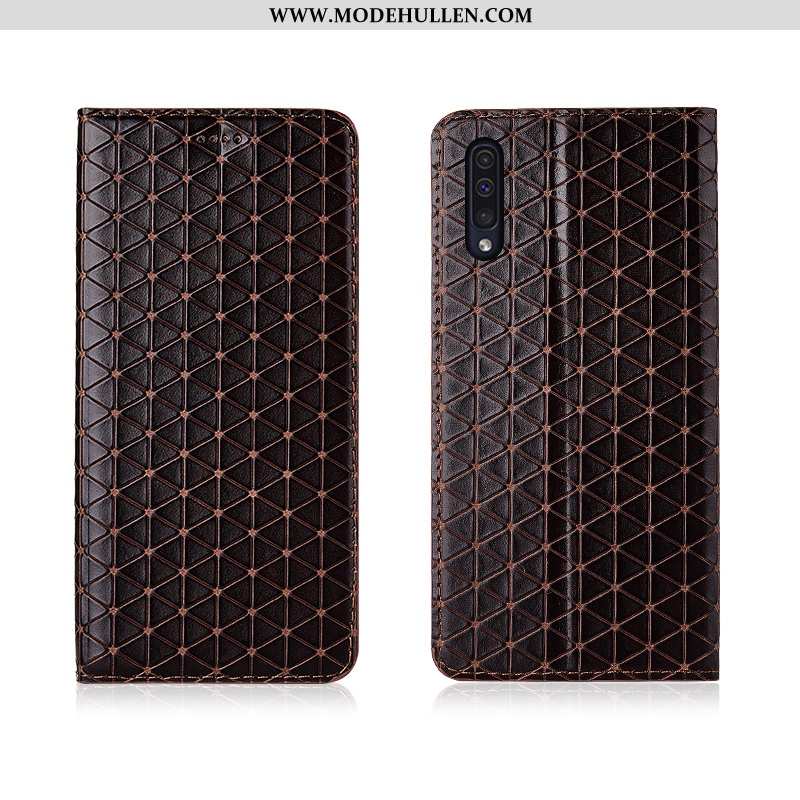 Hülle Samsung Galaxy A50 Weiche Silikon Lederhülle Schutz Clamshell Neu Braun