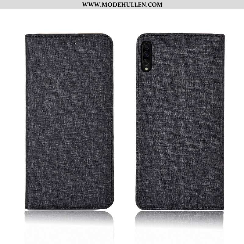 Hülle Samsung Galaxy A50s Baumwolle Und Leinen Lederhülle Neu Braun Folio Silikon Schutz