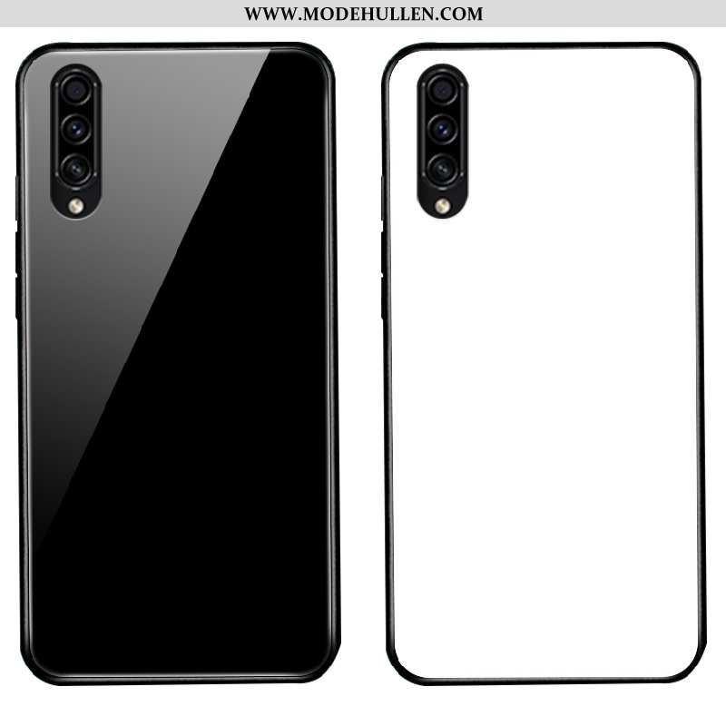 Hülle Samsung Galaxy A50s Glas Mode Handy Luxus Sterne Schutz Case Schwarz