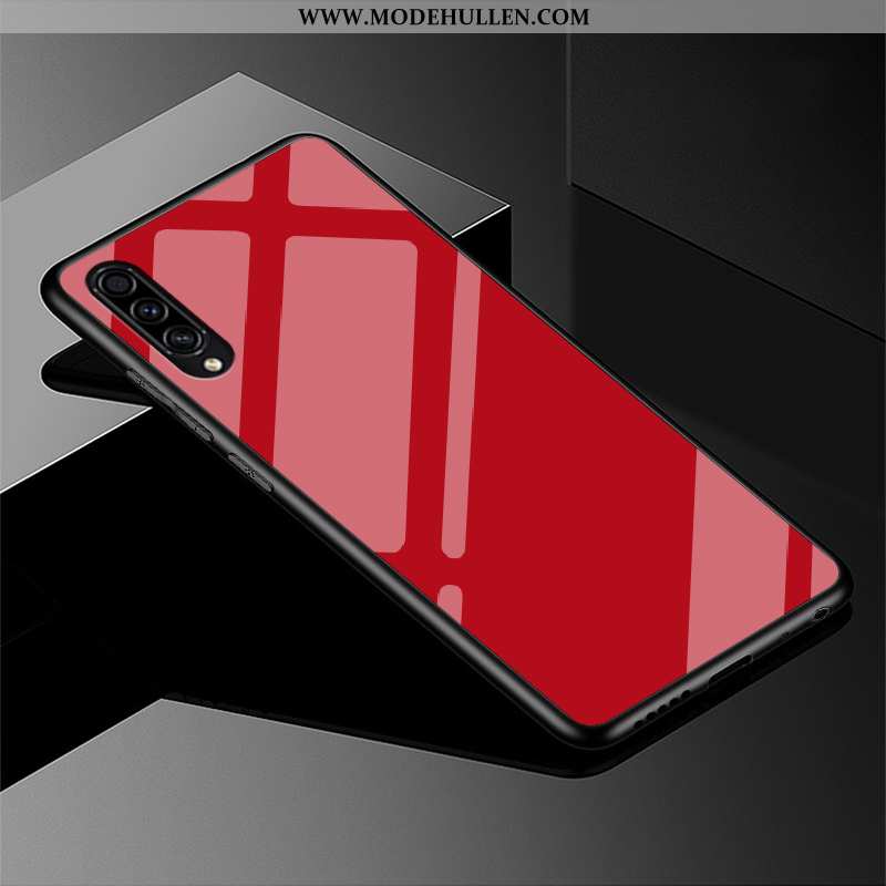 Hülle Samsung Galaxy A50s Glas Mode Handy Luxus Sterne Schutz Case Schwarz