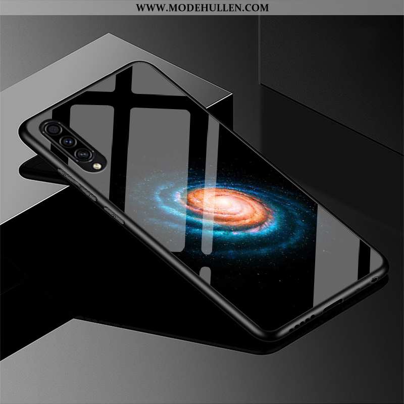 Hülle Samsung Galaxy A50s Glas Persönlichkeit Anti-sturz Handy Einfassung Case Dunkelblau
