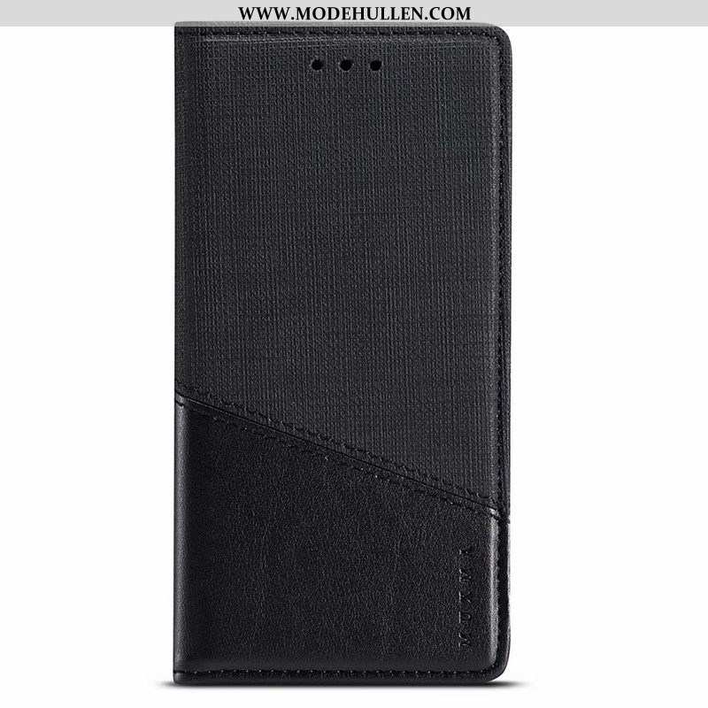 Hülle Samsung Galaxy A50s Lederhülle Case Handy Folio Schwarz Sterne Business