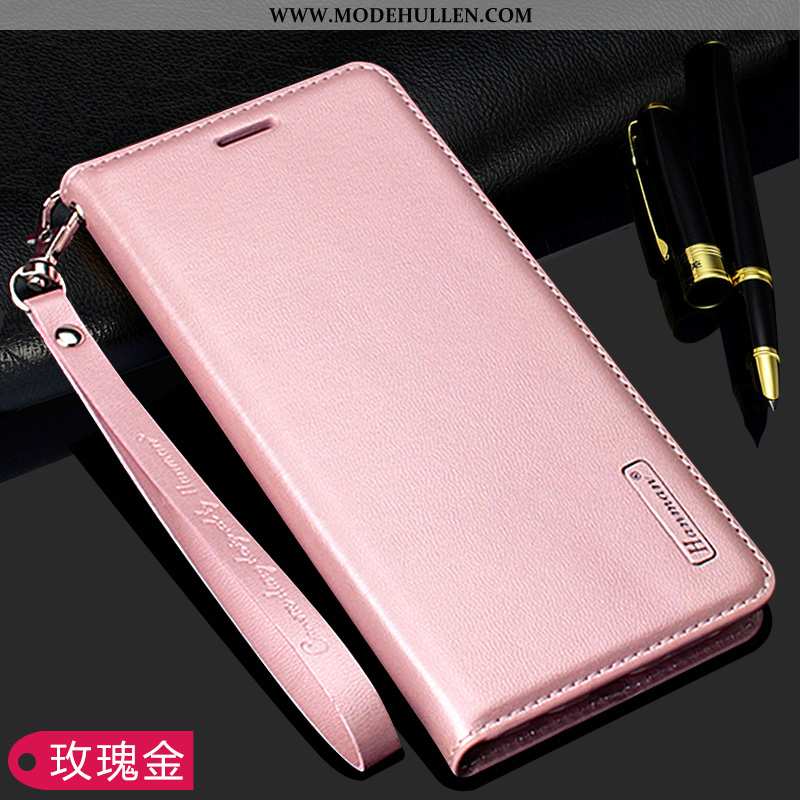 Hülle Samsung Galaxy A50s Schutz Case Handy Kartentaschen Sterne Folio Rosa