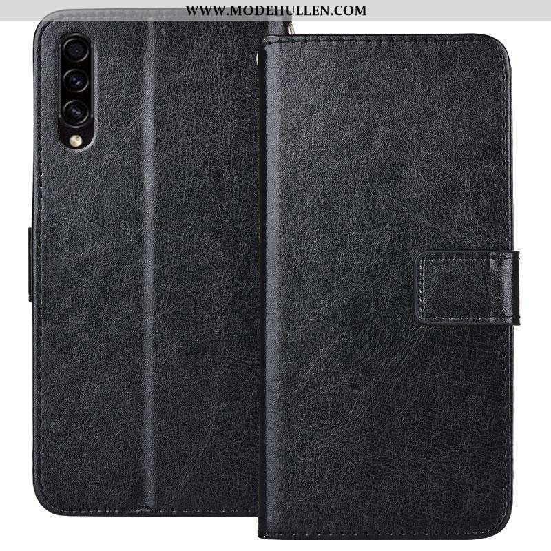 Hülle Samsung Galaxy A50s Schutz Lederhülle Handy Karte Case Sterne Schwarz