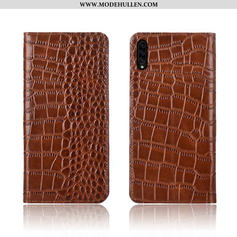 Hülle Samsung Galaxy A50s Schutz Lederhülle Neu Trend Folio Silikon Weiche Blau