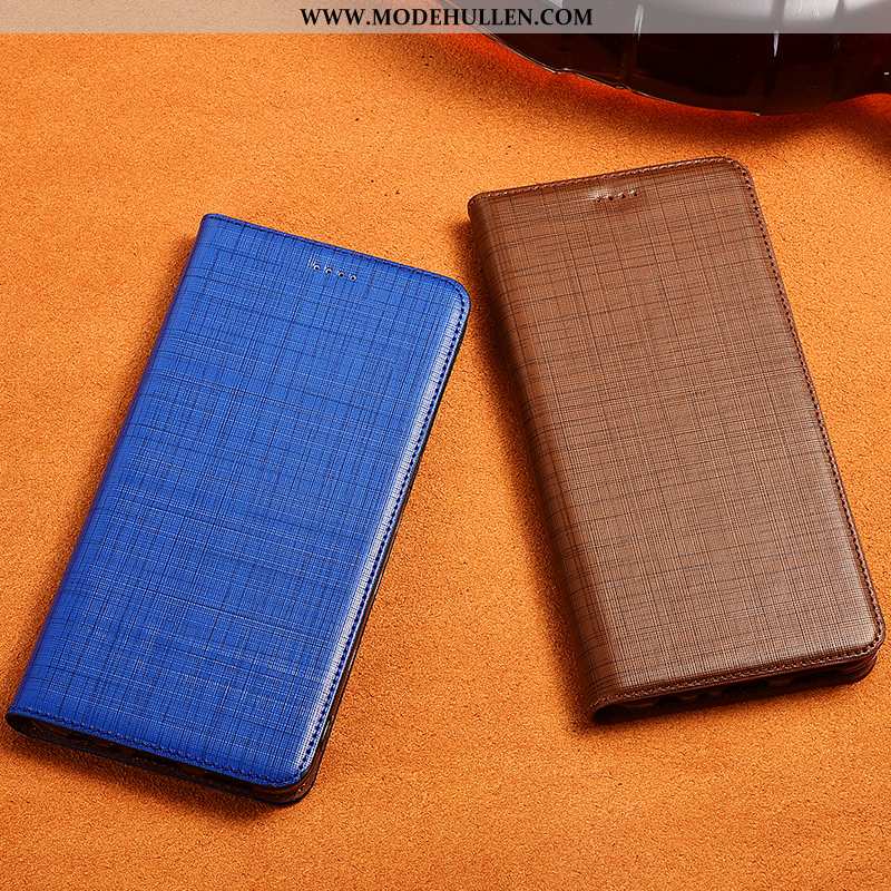 Hülle Samsung Galaxy A51 Echt Leder Silikon Lederhülle Case Neu Blau