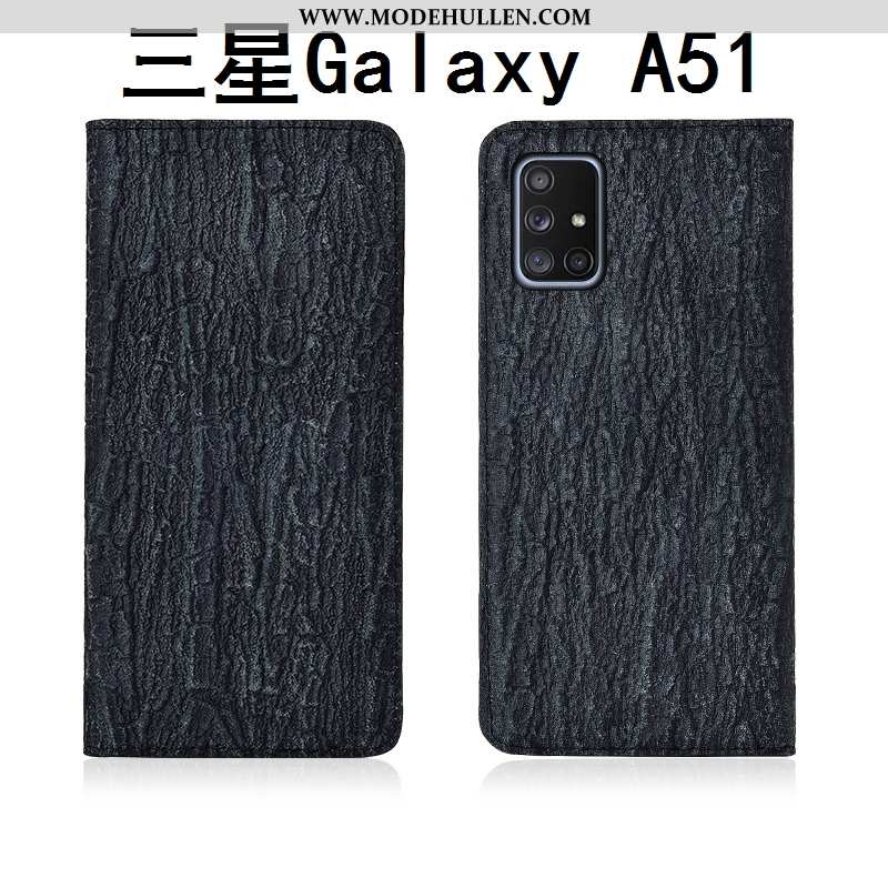 Hülle Samsung Galaxy A51 Leder Silikon Neu Case Clamshell Rot Rote