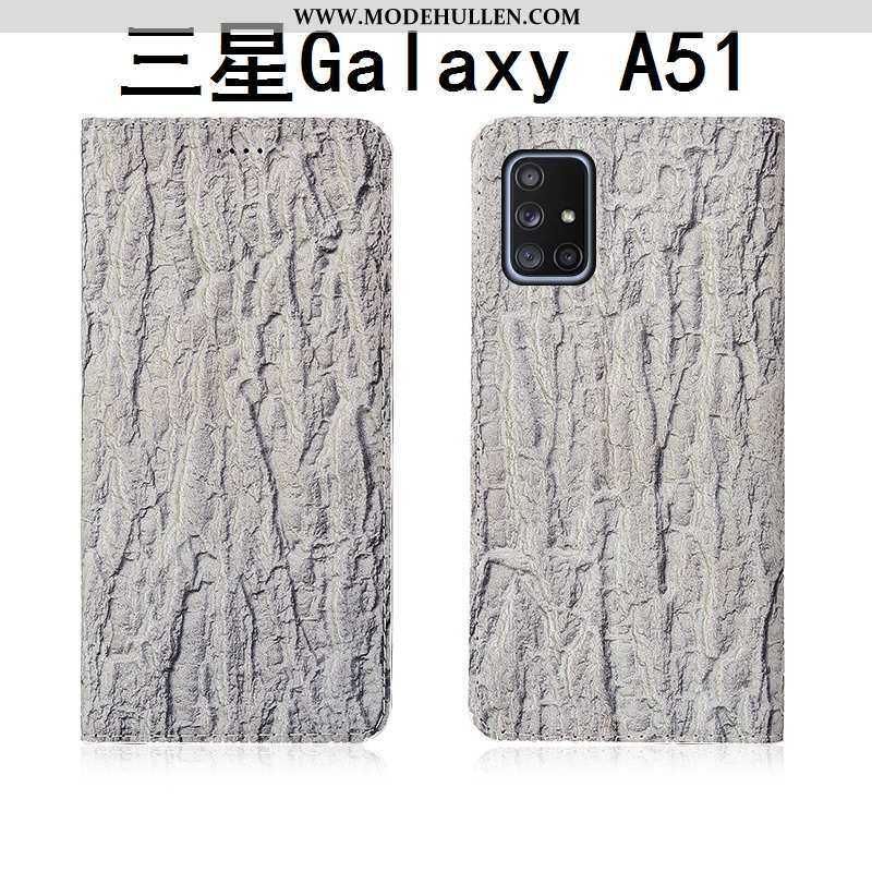 Hülle Samsung Galaxy A51 Leder Silikon Neu Case Clamshell Rot Rote
