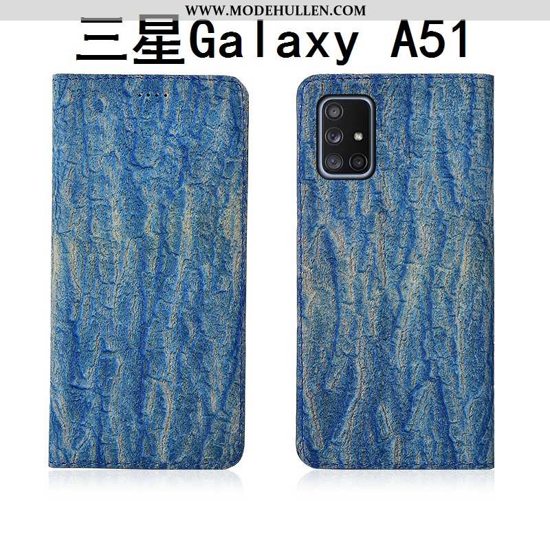 Hülle Samsung Galaxy A51 Leder Silikon Neu Case Clamshell Rot Rote