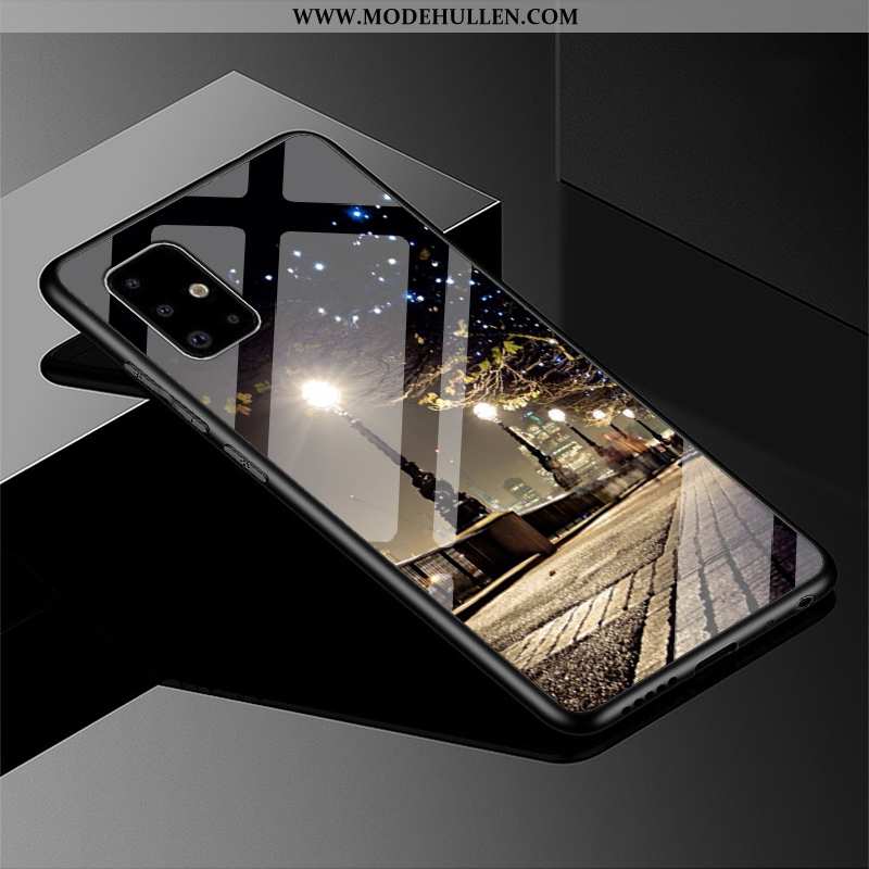Hülle Samsung Galaxy A51 Nubuck Persönlichkeit Liebhaber Schwarz Schutz Sterne