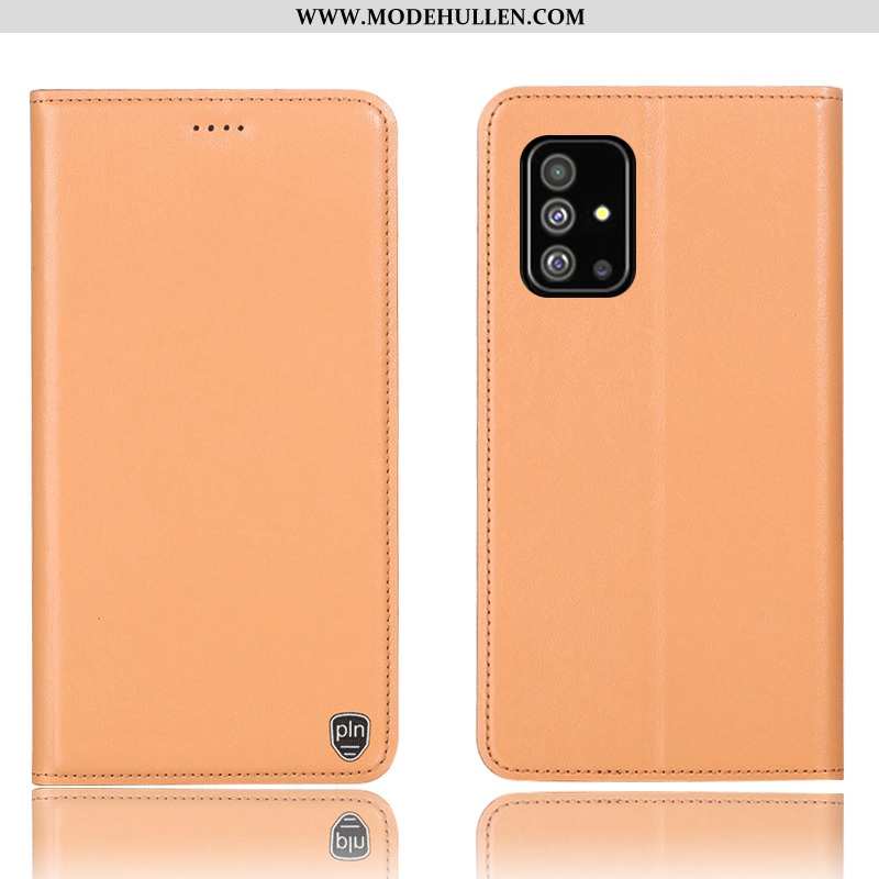 Hülle Samsung Galaxy A51 Schutz Folio Sterne Gelb Case Anti-sturz Gelbe