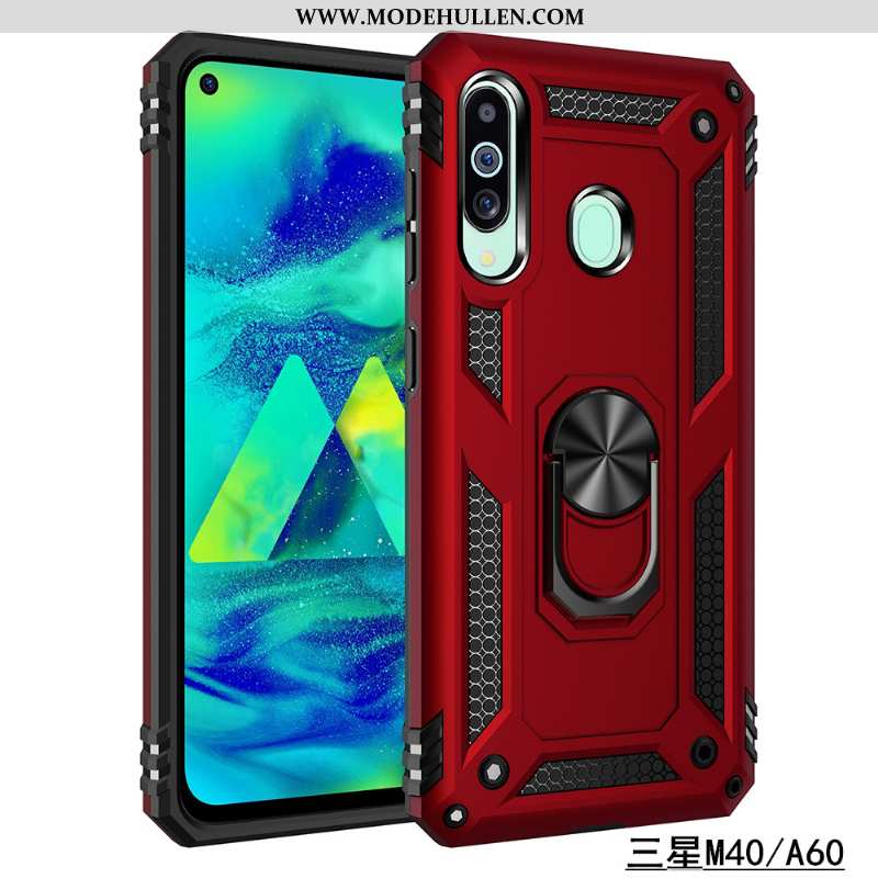 Hülle Samsung Galaxy A60 Persönlichkeit Kreativ Magnetismus Schutz Ring Case Rote