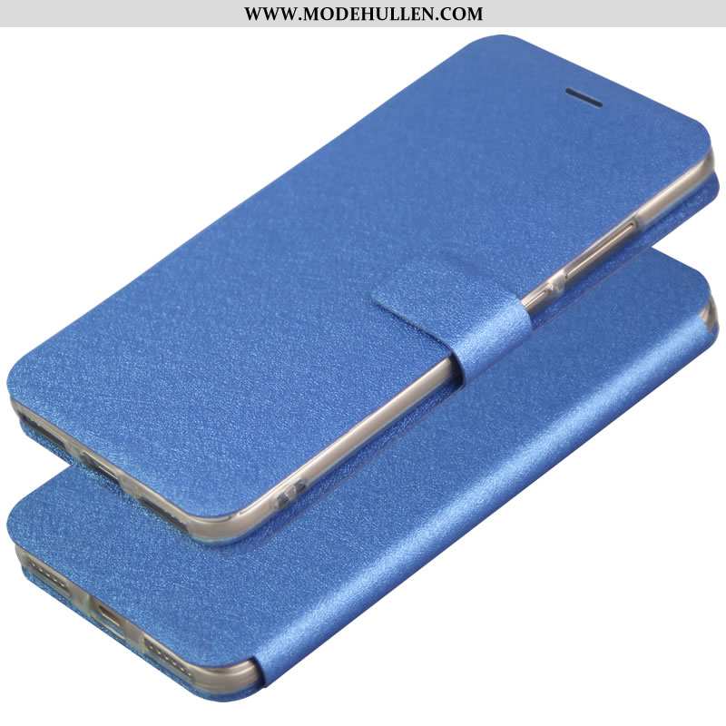 Hülle Samsung Galaxy A60 Schutz Lederhülle Case Magnetschließe Blau Folio