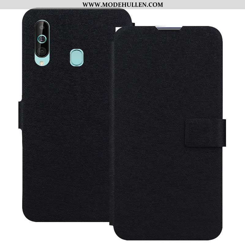 Hülle Samsung Galaxy A60 Schutz Lederhülle Case Magnetschließe Blau Folio