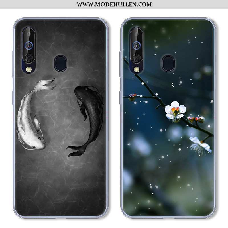 Hülle Samsung Galaxy A60 Silikon Schutz Case Anti-sturz Schwarz Karikatur