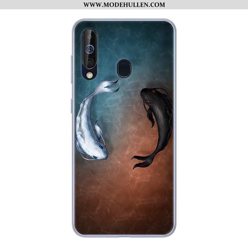 Hülle Samsung Galaxy A60 Silikon Schutz Case Anti-sturz Schwarz Karikatur