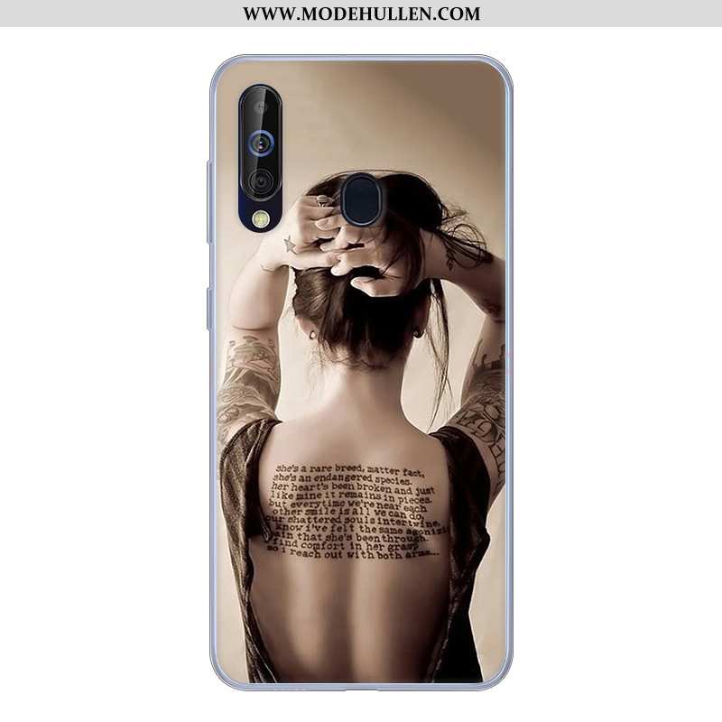 Hülle Samsung Galaxy A60 Silikon Schutz Case Anti-sturz Schwarz Karikatur