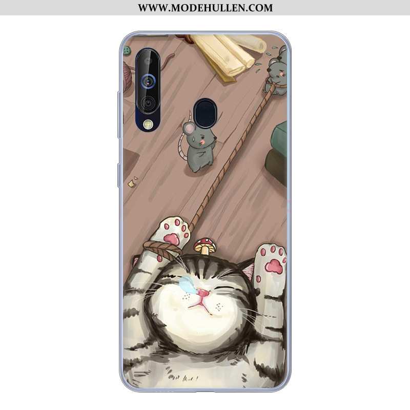 Hülle Samsung Galaxy A60 Silikon Schutz Case Anti-sturz Schwarz Karikatur