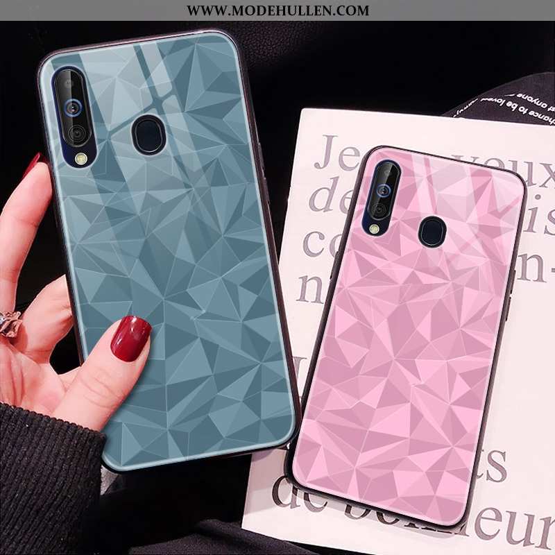 Hülle Samsung Galaxy A60 Weiche Muster Diamantform Sterne Trend Neu Case Blau