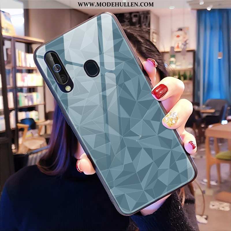 Hülle Samsung Galaxy A60 Weiche Muster Diamantform Sterne Trend Neu Case Blau