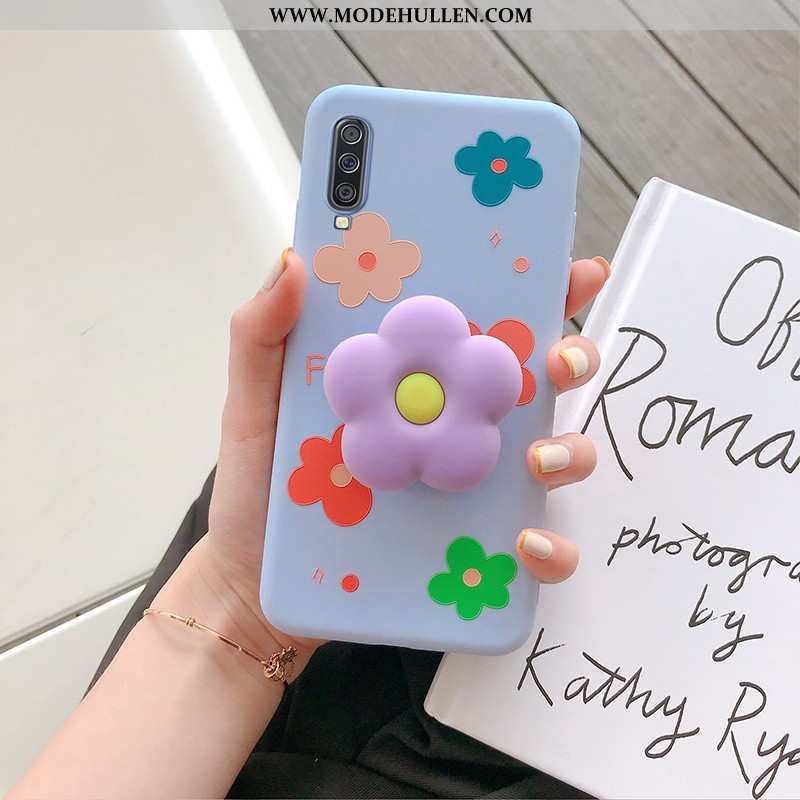 Hülle Samsung Galaxy A70 Karikatur Nette Persönlichkeit Sterne Handy Case Gemalt Blau