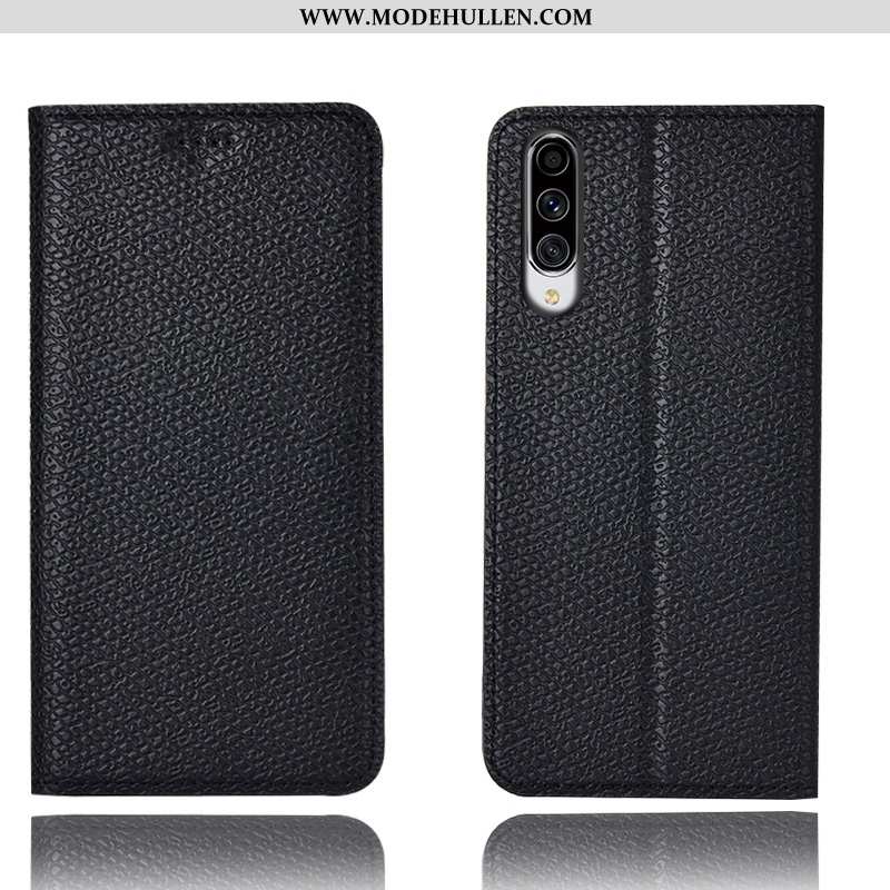 Hülle Samsung Galaxy A70 Muster Schutz Folio Handy Sterne Lederhülle Schwarz