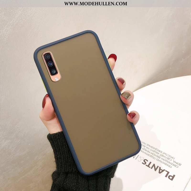 Hülle Samsung Galaxy A70 Schutz Nubuck Sterne Case Neu Rot Rote